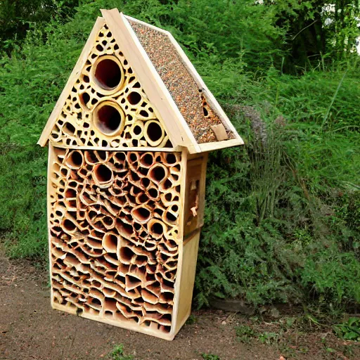 Prompt: insect hotel designed by Frank Lloyd Wright