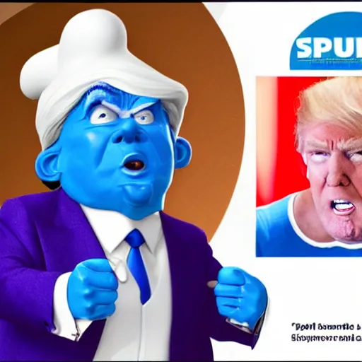 Image similar to trump as a smurf