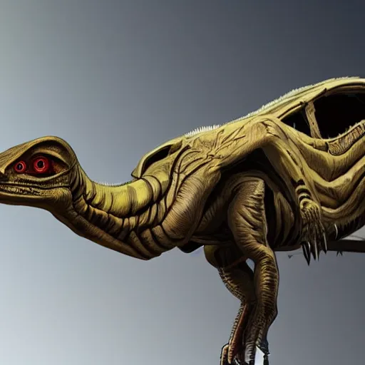 Prompt: velociraptor as a truck in the style of star wars, futuristic dramatic lighting, intricate photorealistic detail, many exotic high end features