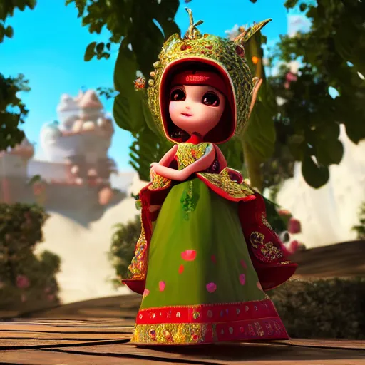 Image similar to princess lala fatima, unreal engine, amazing background