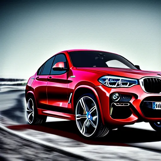 Image similar to bmw x 4 cover art, 4 k digital art