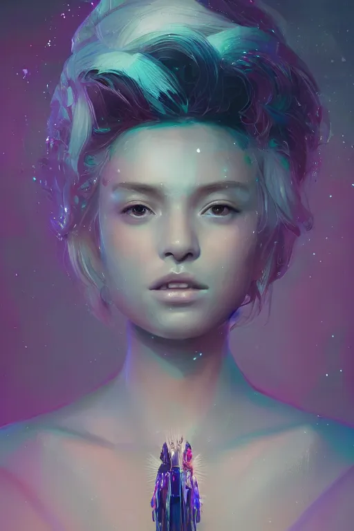 Image similar to A fancy portrait of a crystalized women by Greg Rutkowski, beeple, Sung Choi, Mitchell Mohrhauser, Maciej Kuciara, Johnson Ting, Maxim Verehin, Peter Konig, final fantasy, macro lens , 8k photorealistic, cinematic lighting, HD, high details, dramatic, dark atmosphere, trending on artstation