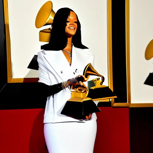 Prompt: rihanna winning a grammy award