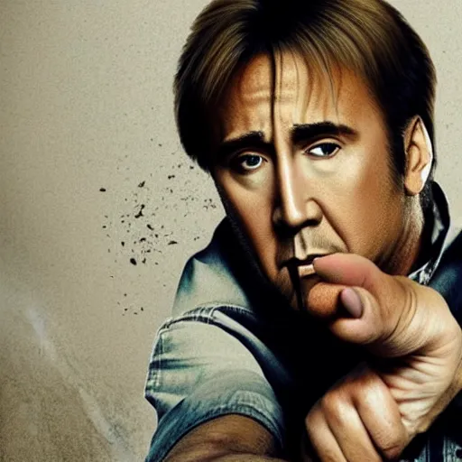 Prompt: nicolas cage is macgyver