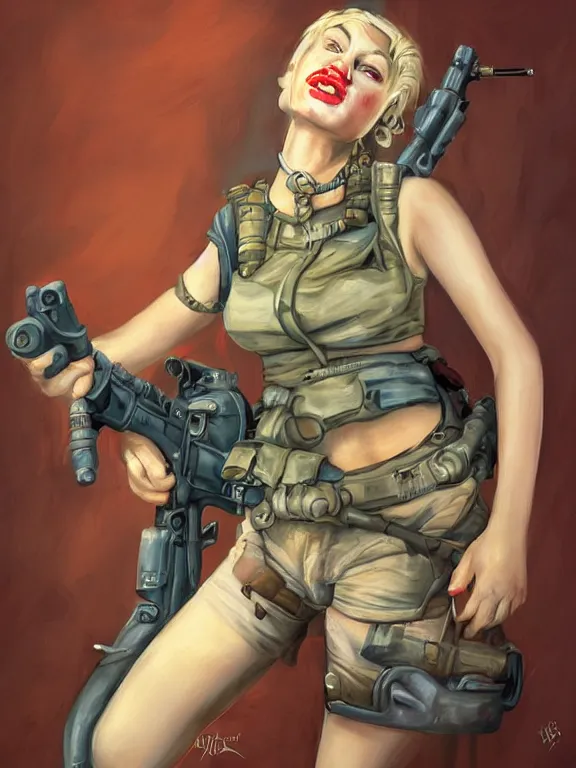 Prompt: Tank girl by iryna yermalova