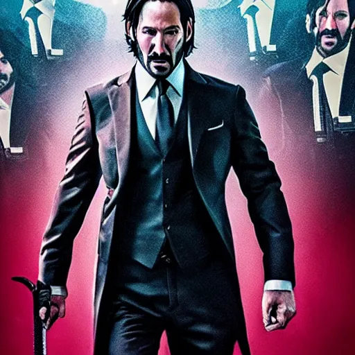 Prompt: mario as john wick in john wick, mario