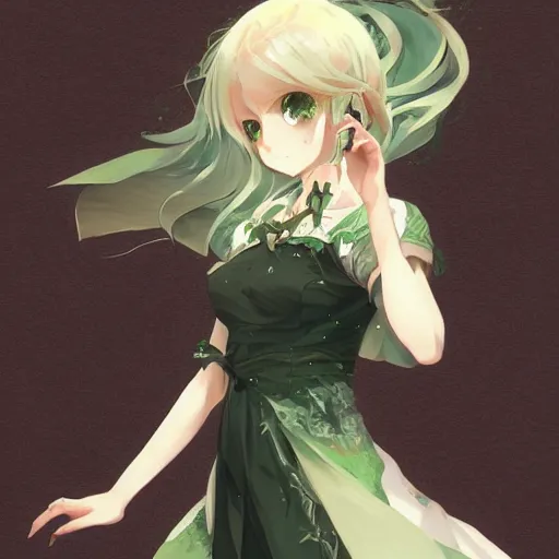 Image similar to victorique de blois anime girl gosick super detailed green eyes green eyes green eyes green eyes black dress blonde hair by greg rutkowski makoto shinkai aramaki shinji artgerm, cushart krenz key art feminine award winning