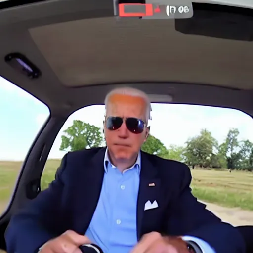 Prompt: dashcam footage of joe biden doing some crazy dance movements