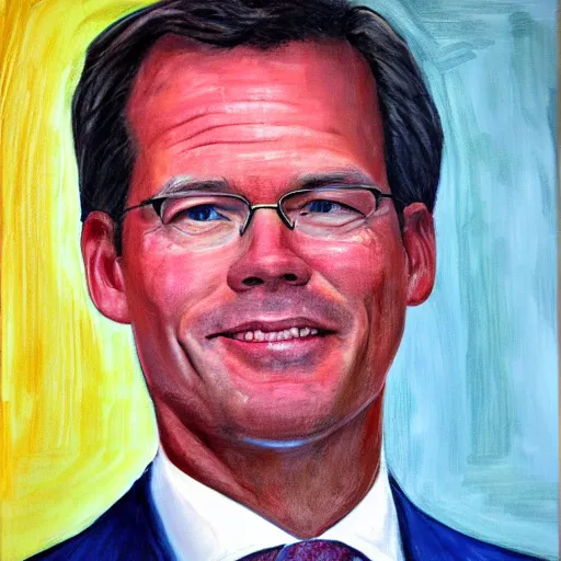 Image similar to painting portrait of mark rutte high detail, high resolution