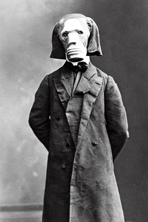 Image similar to joseph merrick the elephant man as the king of england