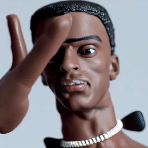 Image similar to playboi carti as an action figure 4 k detailed super realistic