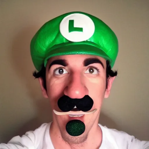 prompthunt: Charlie Day wearing Luigi's clothing in an upcoming