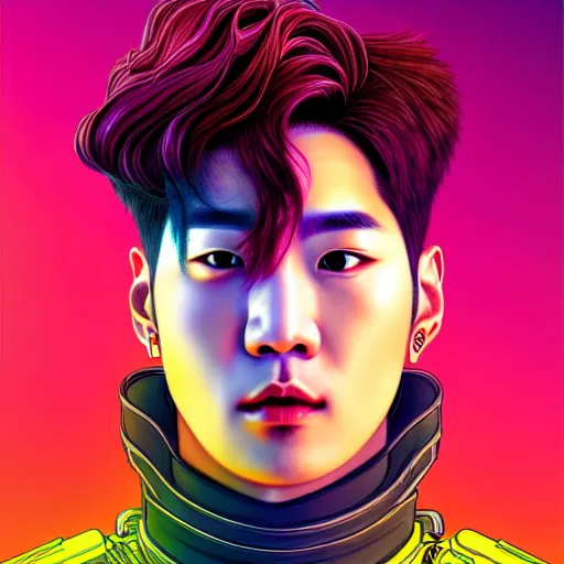 Prompt: portrait painting of a cyborg jackson wang from got 7, sharp focus, award - winning, trending on artstation, masterpiece, highly detailed, intricate. art by josan gonzales and moebius and deathburger
