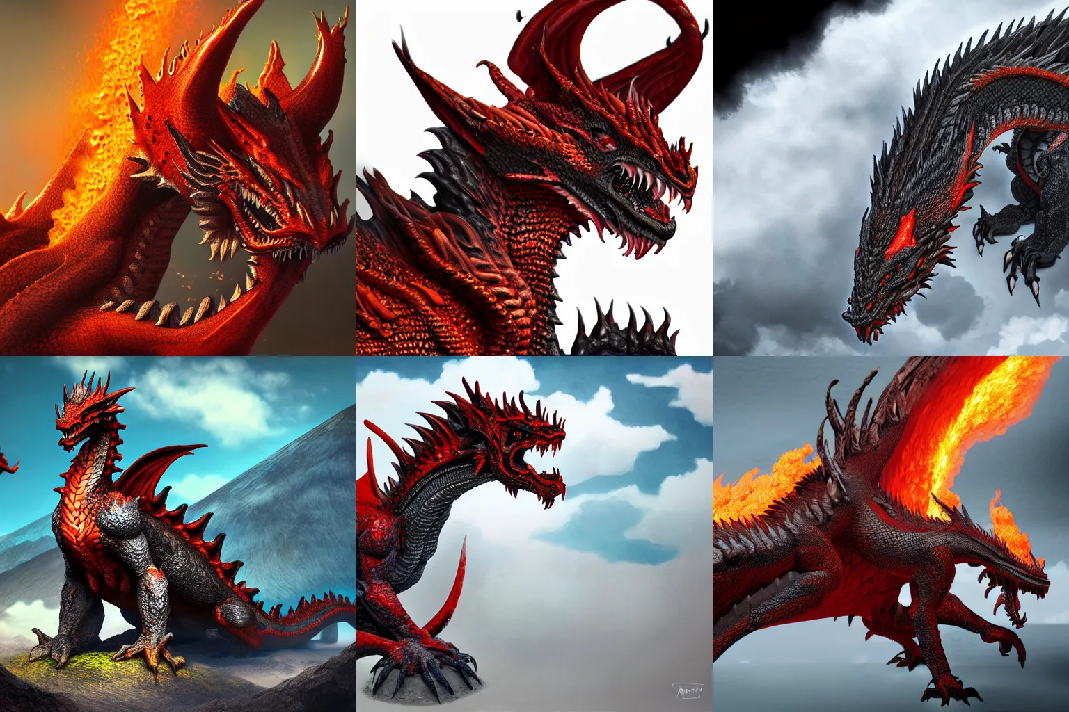 Prompt: volcanic dragon, highly detailed, ultra detailed, ultra realistic, trending on artstation, masterpiece