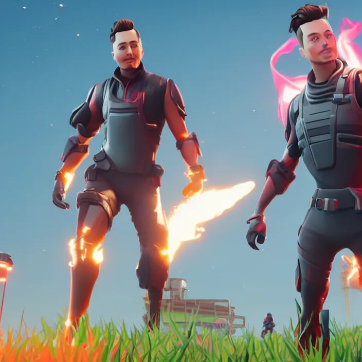 Prompt: CGI film render a Elon musk as a Fortnite character, cinematic, detailed