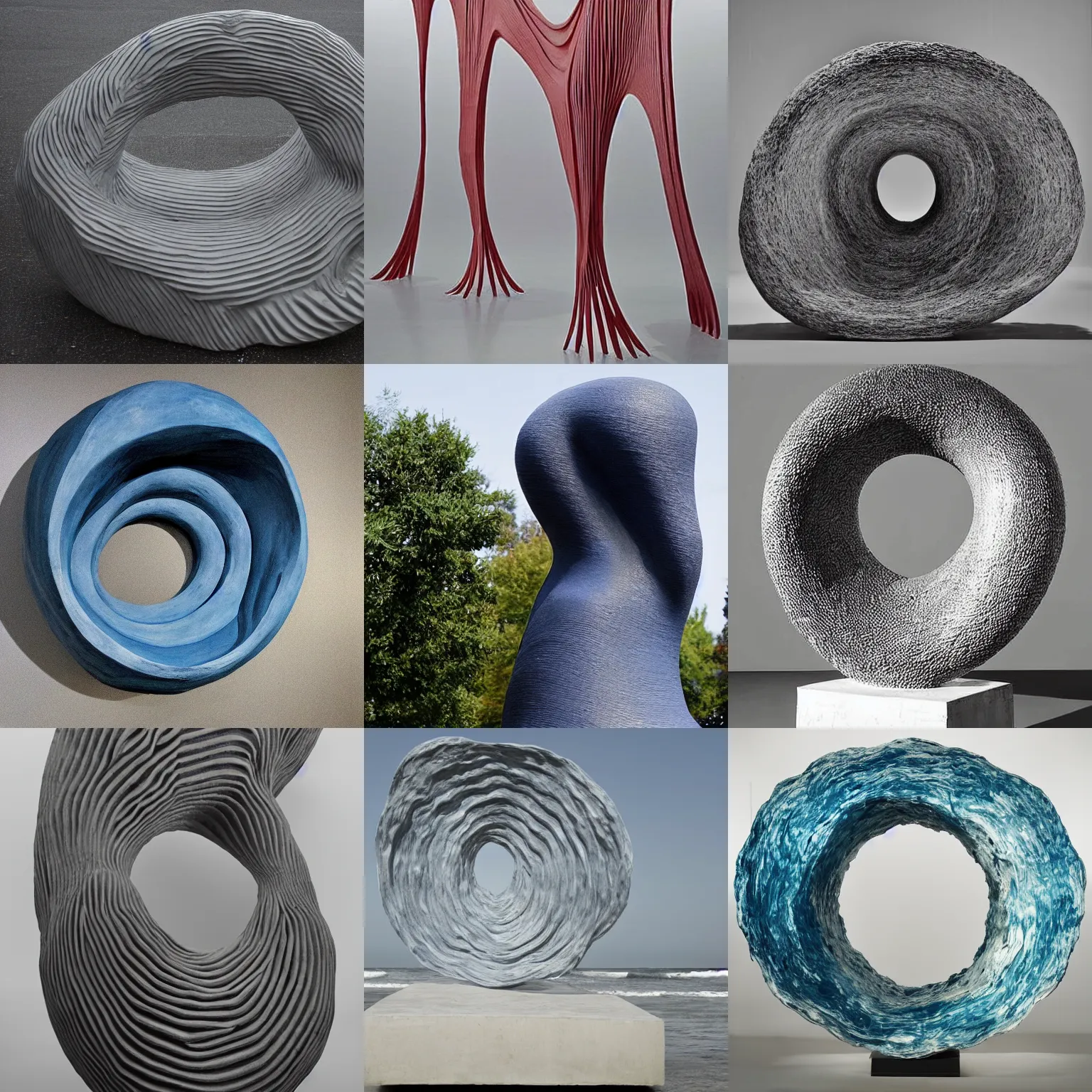 Prompt: louise bourgeois sculptute of a wave