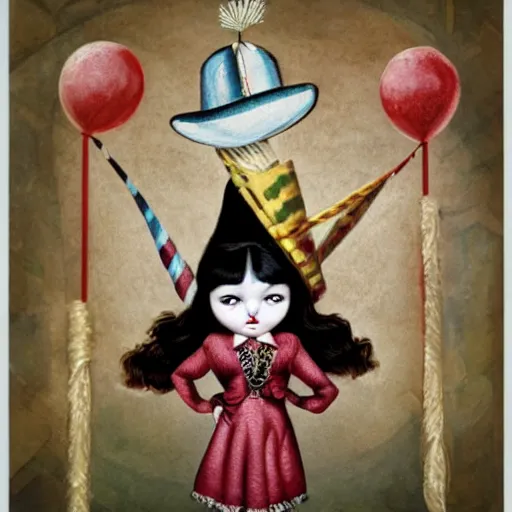 Image similar to circus in the style of mark ryden