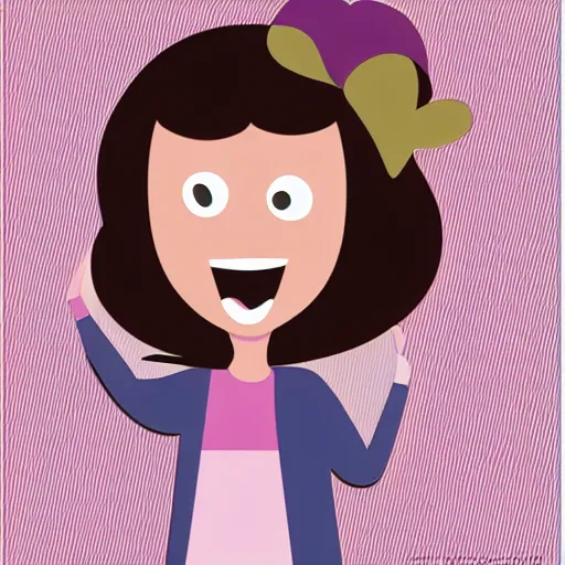 Prompt: super excited young girl, vector graphic, illustration, adobe illustrator,