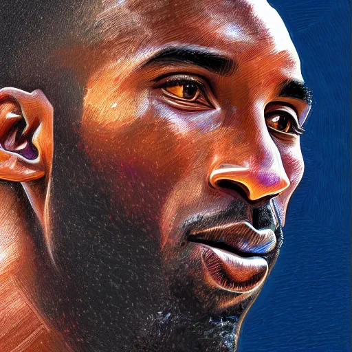 Prompt: a hyperdetailed digital oil portrait painting of Kobe Bryant, Digital art