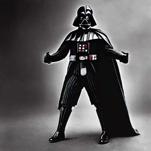 Prompt: Darth Vader in world war 2, vintage photograph