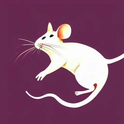 Image similar to a mouse riding on a prancing cat, illustration, digital art, trending on artstation