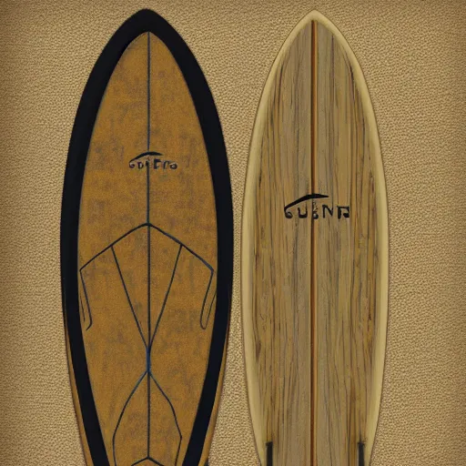 Image similar to blueprint sketch of a beautiful surfboard painted by leonardo da vinci, technical sketch, high detail, charocal drawing, firewire gofish, pukas surfboards, channel island surfboards