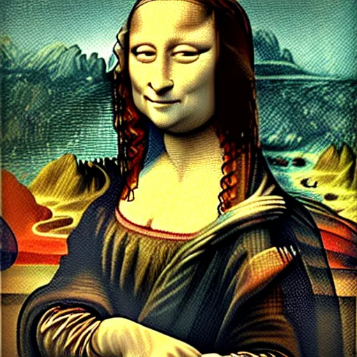 Prompt: the Mona Lisa in the style of Van Gogh