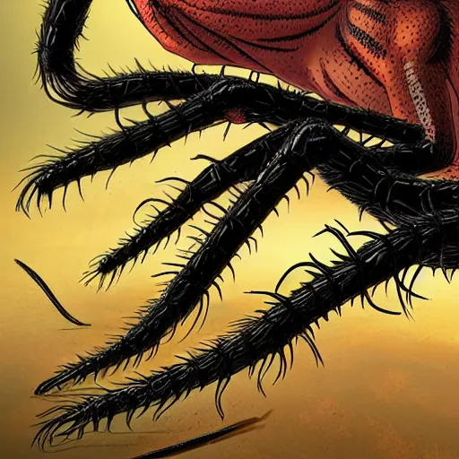 Prompt: centipede and spider mutant animal