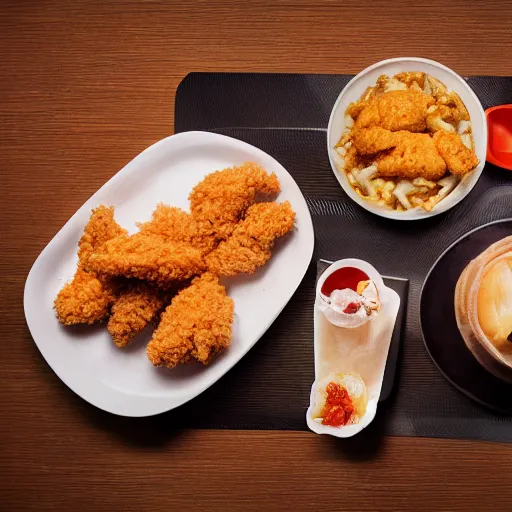 Image similar to kentucky fried chicken, professional food photography in kfc restuarant