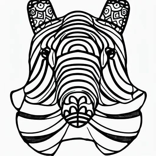 Image similar to picture of an animal from a children's coloring book, simple line art