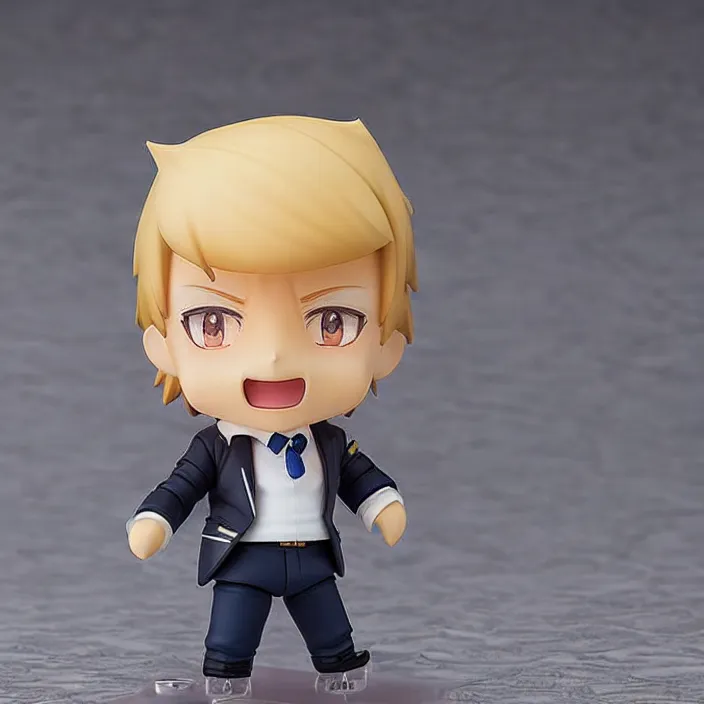 Image similar to An anime Nendoroid figurine of Donald Trump, fantasy, figurine , product photo