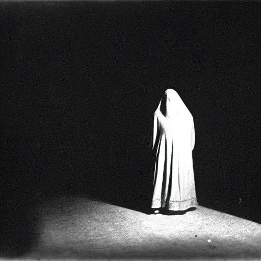 Image similar to depiction of the feeling of hopelessness, worthlessness, loneliness, of a ghost, sad, frightening, depressing, miserable, stunning, intelligent, stark, vivid, ambient occlusion, universal shadowing, 3 5 mm, ( 1 9 2 1 ) scary horror film still, extremely atmospheric lighting.