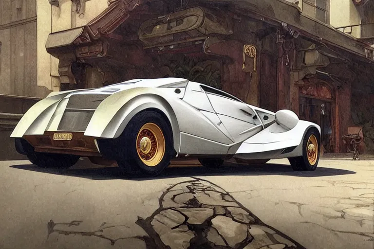 Prompt: luxury antique 1930s countach, highly detailed, digital painting, artstation, concept art, sharp focus, illustration, art by artgerm and greg rutkowski and alphonse mucha