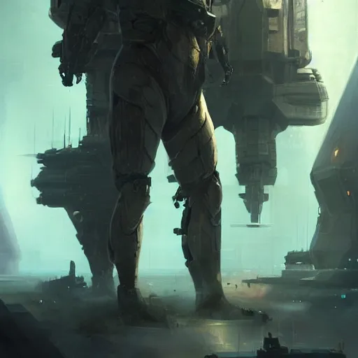 Image similar to scifi art by Greg Rutkowski, a man in wearing a futuristic tactical gear, activating the ship's self-destruct sequence, claustrophobic and futuristic environment, detailed and intricate environment, high technology, highly detailed portrait, digital painting, artstation, concept art, smooth, sharp foccus ilustration, Artstation HQ.