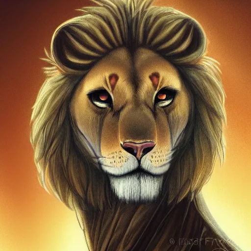 Prompt: portrait character design of an egyptian lion. deviantart adoptable, style of maple story and zootopia, portrait studio lighting by jessica rossier and brian froud in the style of disney, traditional