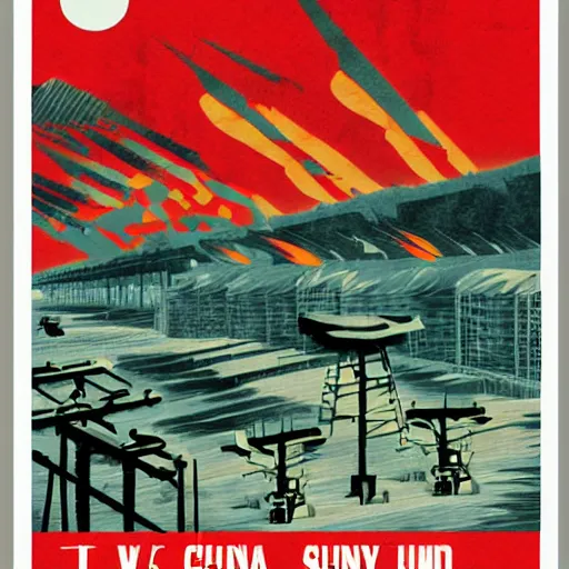 Prompt: solar punk energy in communist China propaganda poster style