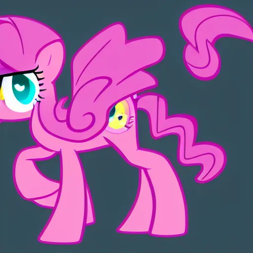 Prompt: Pinkie Pie, drawn by professional brony artist, show-accurate, vector graphics