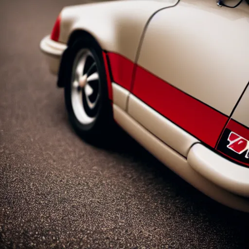 Image similar to close up photo of a porsche 9 1 1 9 6 4, cinematic, shallow dof, 3 5 mm, 4 k, macro