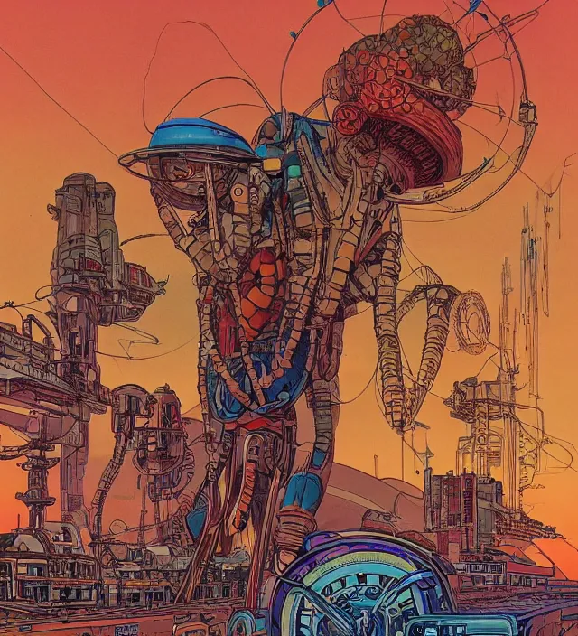 Image similar to atompunk / decopunk powered in the style of jean giraud in the style of moebius trending on artstation deviantart pinterest detailed realistic hd 8 k high resolution