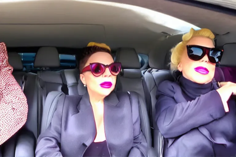 Image similar to lady gaga and judy garland carpool karaoke