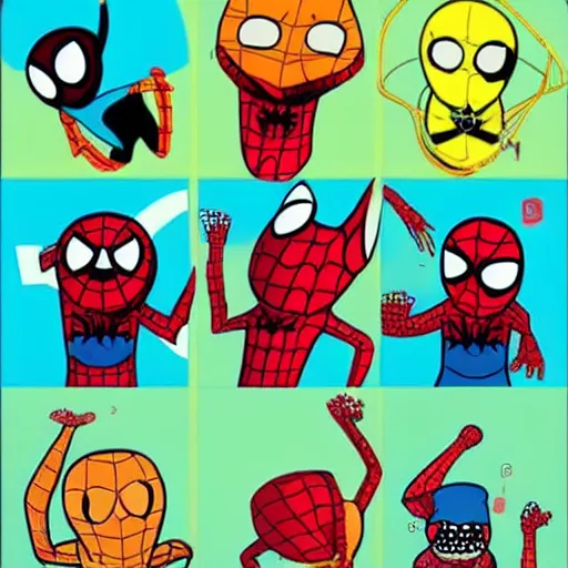 Image similar to spiderman as adventure time characters