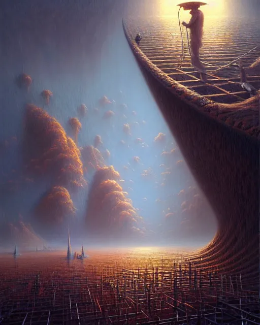 Image similar to a hyper - detailed 3 d render like a oil painting of the construction of a unified theory, surrealism!!!!! surreal concept art, lifelike, photorealistic, digital painting, aesthetic, smooth, sharp focus, artstation hd, by greg rutkowski, bruce pennington, valentina remenar and asher duran,