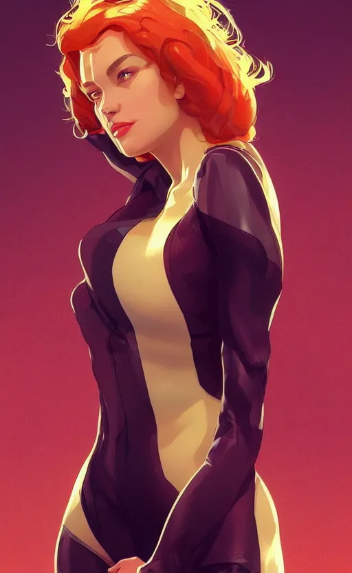 Image similar to Jean Grey, highly detailed, digital painting, artstation, facing camera, concept art, smooth, sharp focus, illustration, art by artgerm and alphonse mucha, high definition digital art, dramatic lighting, in the style of ilya kuvshinov and Ross tran