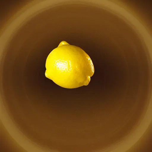 Image similar to lemon entering the earth's atmosphere, burning, heavy motion blur, half burnt