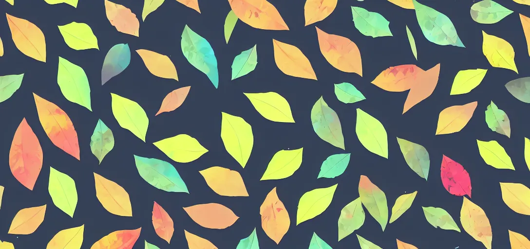 Image similar to pattern of animal crossing leaves, chill vibe, colorful