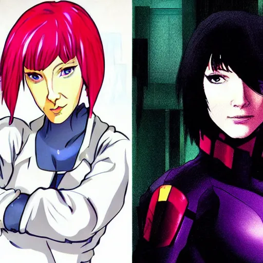 Prompt: cate blanchett as major kusanagi from ghost in the shell,anime,manga