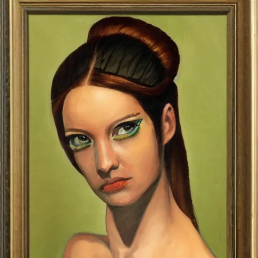 Prompt: a portrait of a female android by sofonisba anguilssola