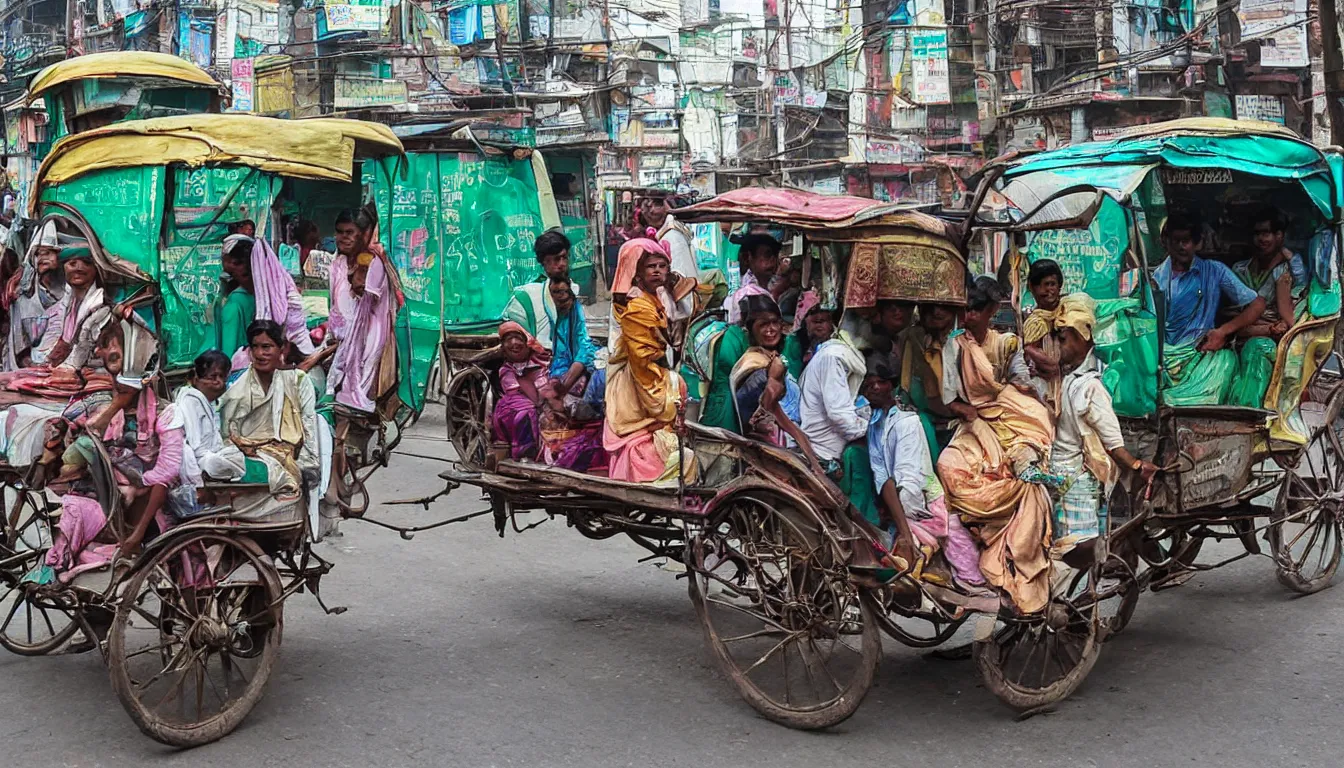 Prompt: calcutta rickshaw