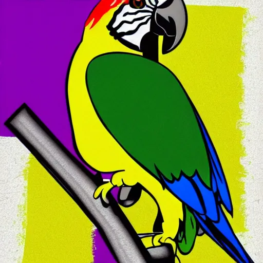 Prompt: pop art parrot