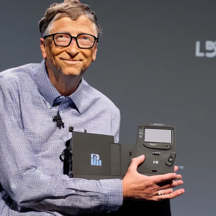 Prompt: bill gates holding rtx 3090 close to his cheek loving it